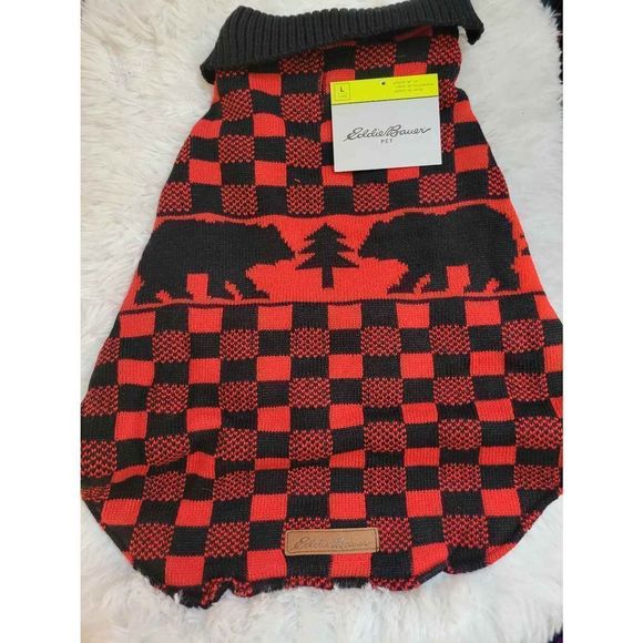 Eddie Bauer Dog Nwt Eddie Bauerdog Sweater Coatred Buffalo Plaid